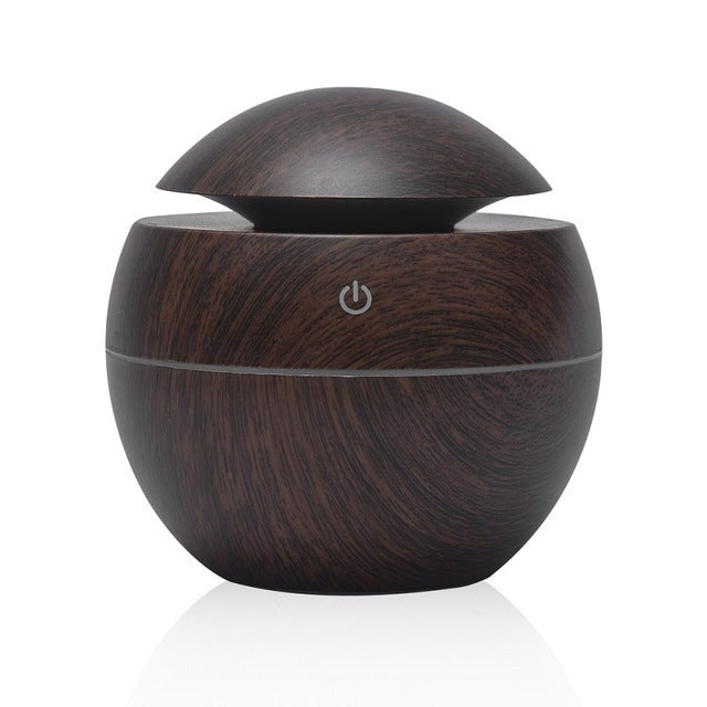 Eco-friendly Mute Mushroom Head Mini Ultrasonic Wood Grain Humidifier