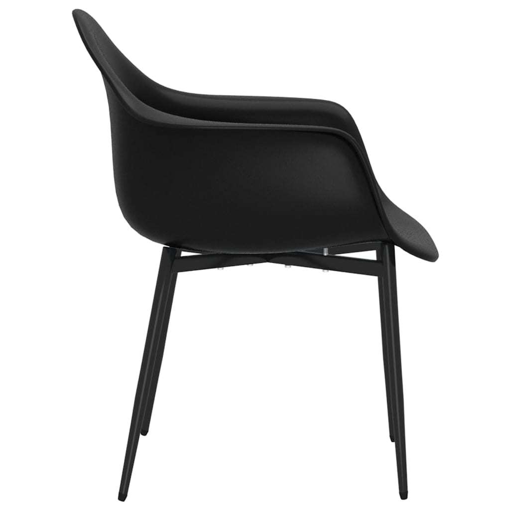 vidaXL Dining Chairs 2 pcs Black PP