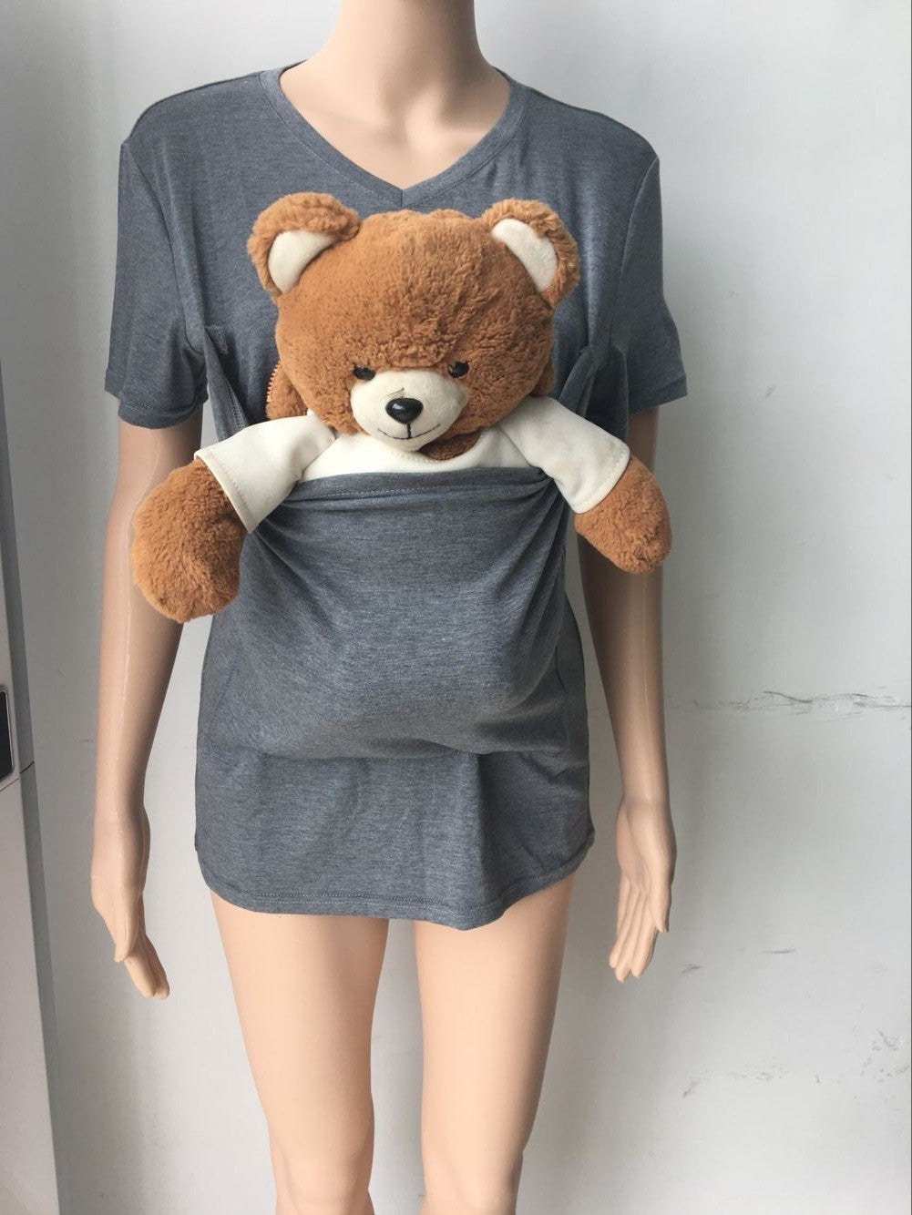 Kangaroo Dad Multifunctional Clothes Round Neck Casual T-Shirt Men's