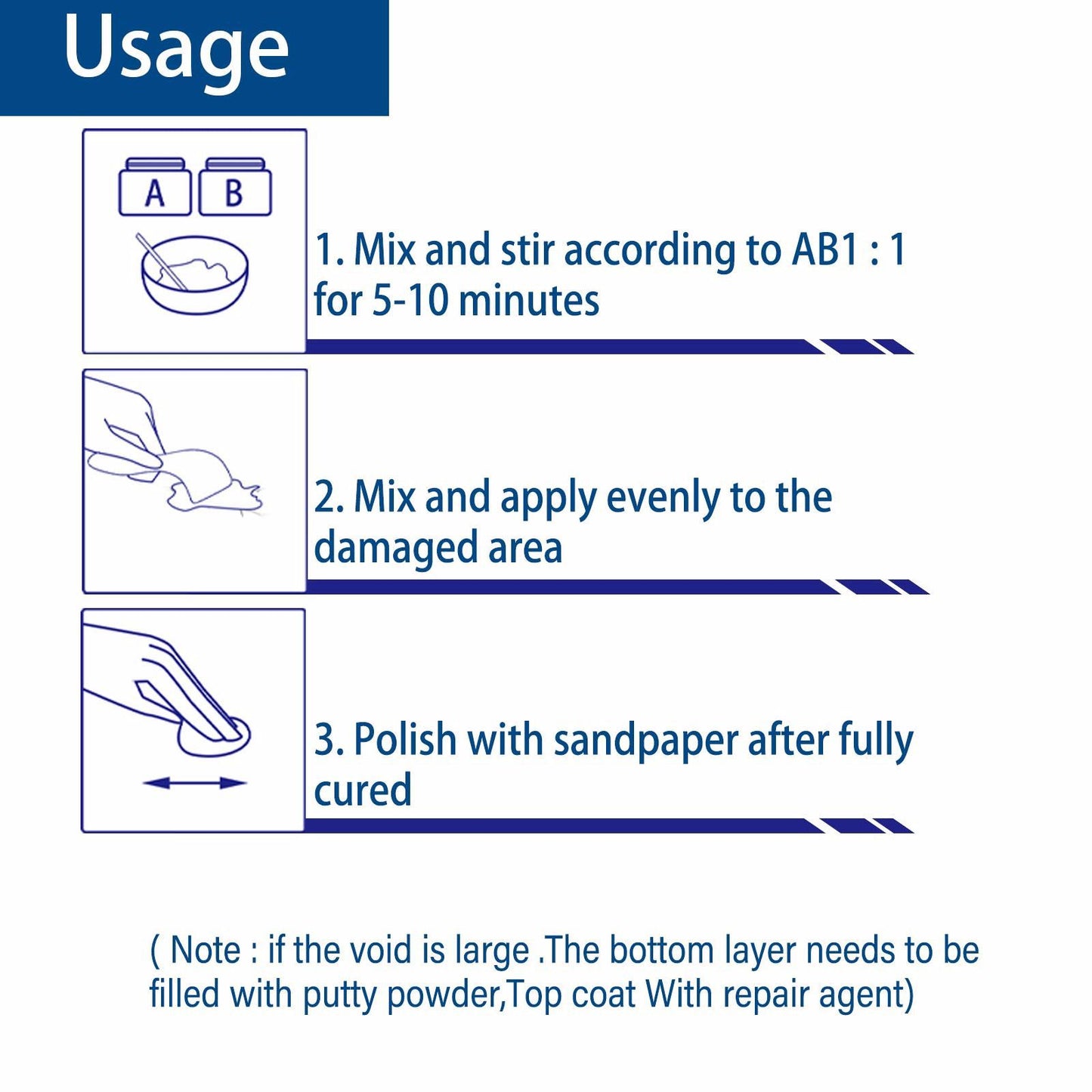 North Moon Ceramic Floor Tile Repair Agent Household Ceramic Compensator AB Glue