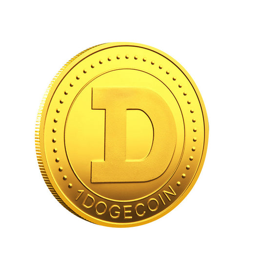 WOW Dogecoin To The Moon In Doge We Trust Gold Plated Commemorative Coins Cute Dog Pattern Printed Cllection Gifts