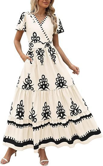 Flared Sleeves Layered Floral Dress