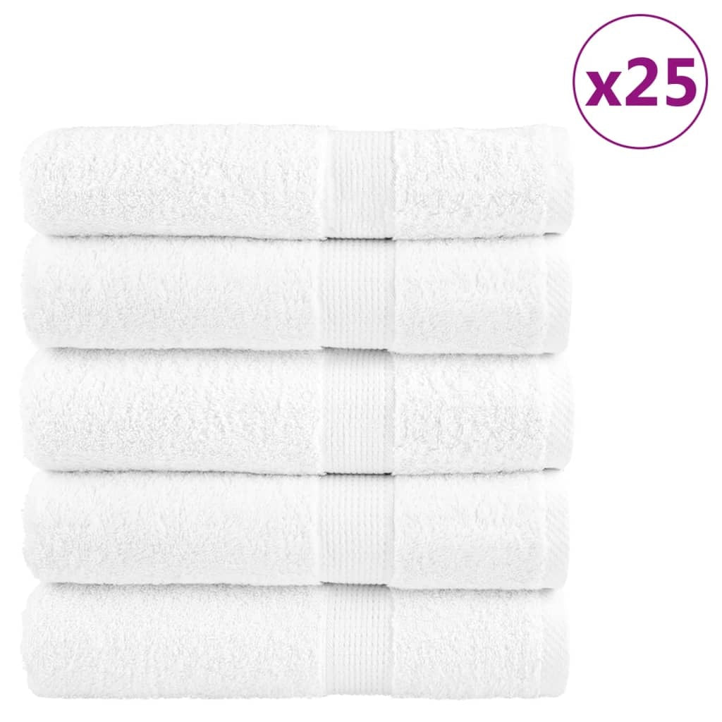 vidaXL Prosoape de duș premium SOLUND 25 buc alb 70x140cm 600 gsm