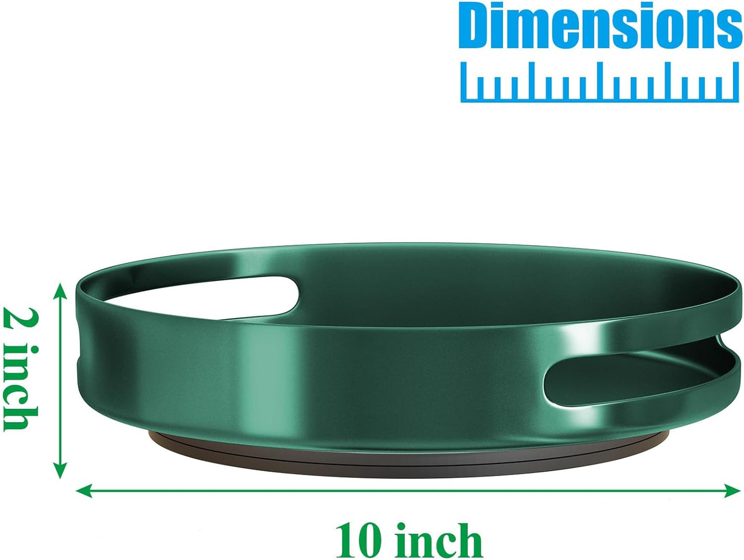 Lazy Susan Organizer Metal Steel Turntable, Rotating Spice Racks for Pantry Cabinet Cupboard Organizer Table 10 Inch Dark Green