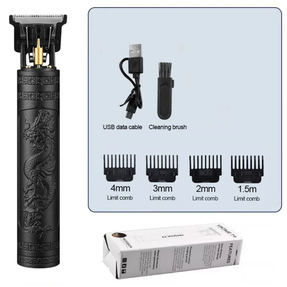 Vintage T9 Electric Hair Cutting Machine Hair Clipper Professional Men Shaver Rechargeable Barber Trimmer for Men Dragon Buddha