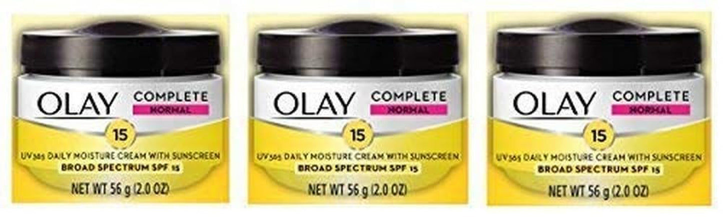 Face Moisturizer by Complete All Day UV Moisture Cream, SPF 15, Normal Skin, 2 Ounce (Pack of 3)