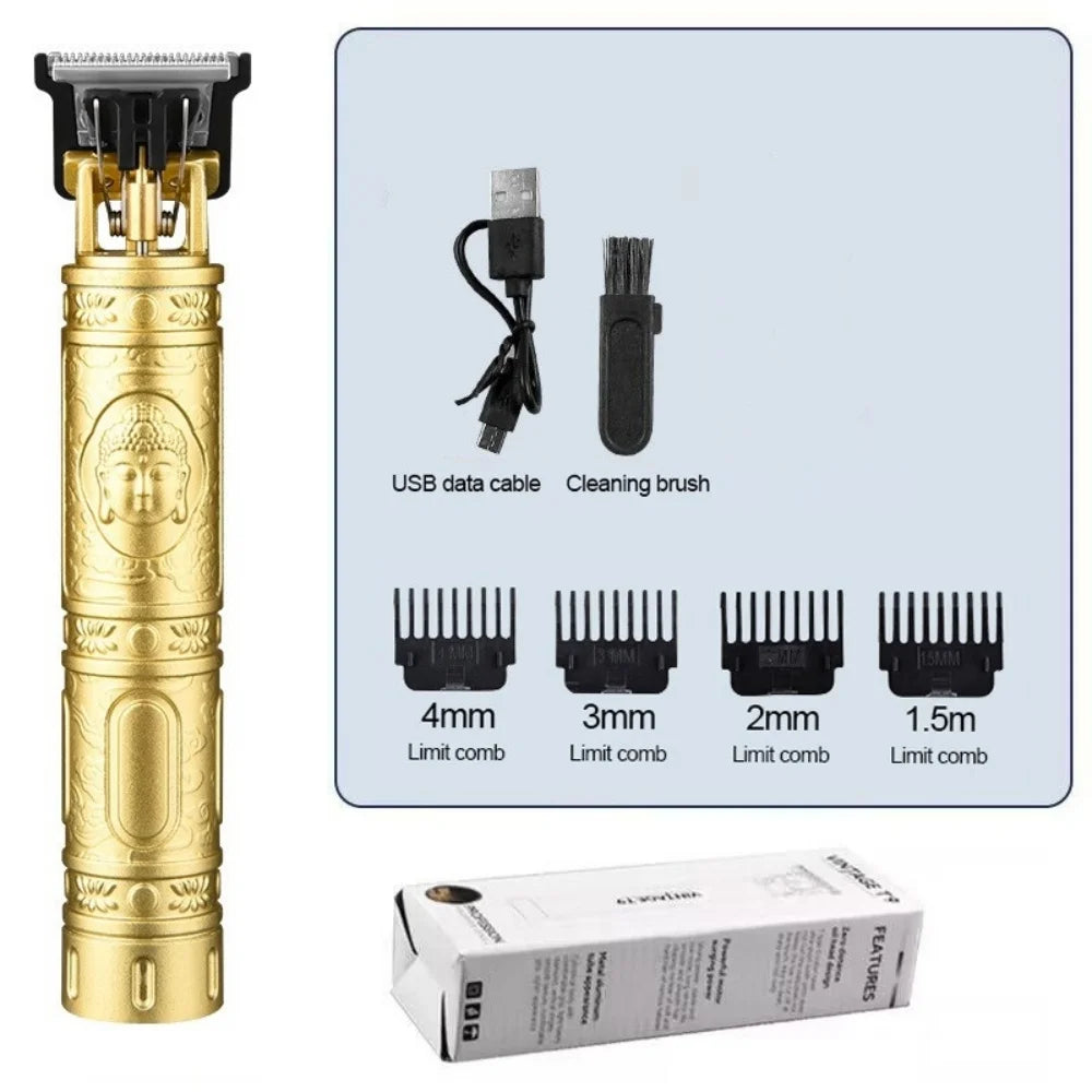 Vintage T9 Electric Hair Cutting Machine Hair Clipper Professional Men Shaver Rechargeable Barber Trimmer for Men Dragon Buddha