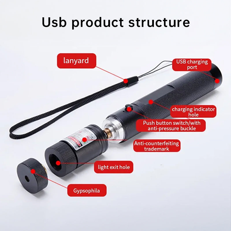 Portable Rechargeable High - Brightness Red/Green/Violet Laser Pointer, 60825 - 1, 532nm/650nm/405nm ,