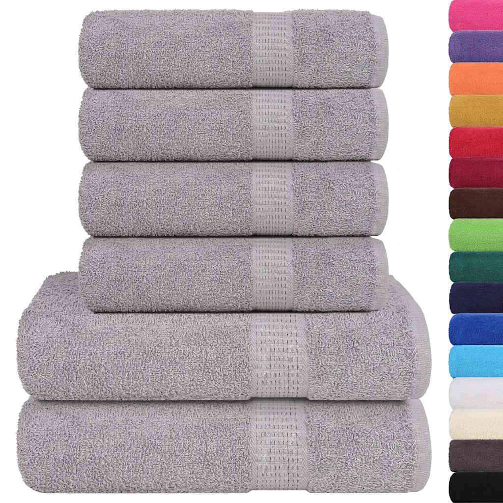 vidaXL Set prosoape 6 piese gri 360 g/m² 100% bumbac