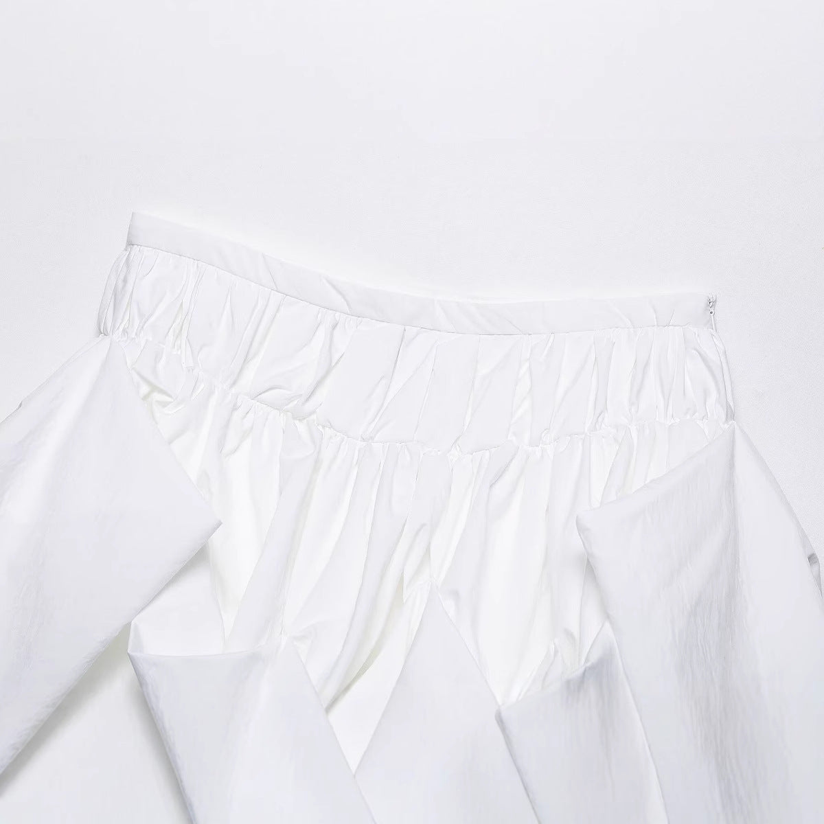 Elastic waist solid color short pleated puffy skirt half skirt