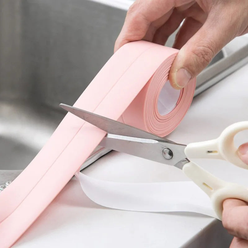 Shower Bath Sealing Tape Strips PVC Self Adhesive Waterproof Wall Sticker for Bathroom Kitchen Seal Caulk Strip Sink Mold Proof