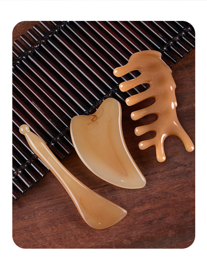 Fake Cow Horn Scraping Board Facial Special Beauty Stick