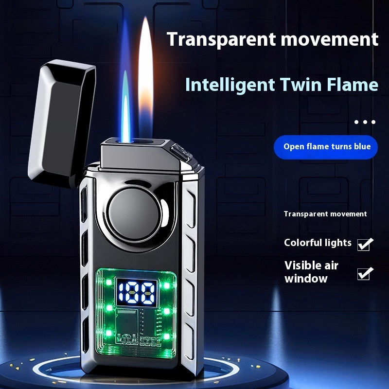 Creative Intelligent Ignition Power Display Double Fire Cigarette Lighter