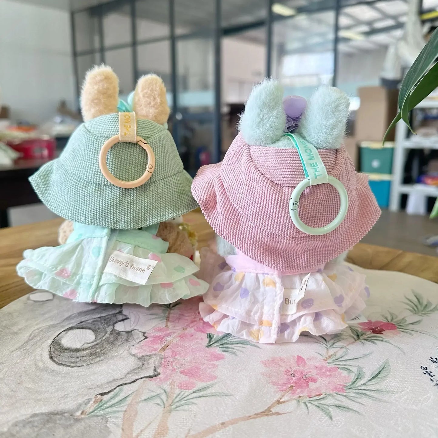 For 17cm labubu doll clothes wrinkled skirt flower hairpin set fisherman hat labubu clothes ropa labubu