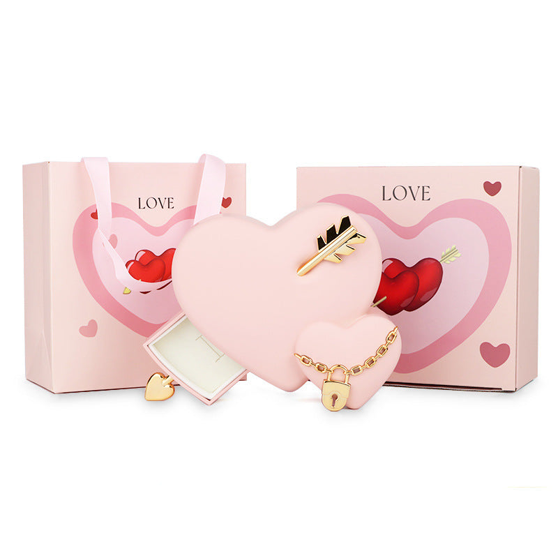 Plastic Double Love Heart-shaped Jewelry Box