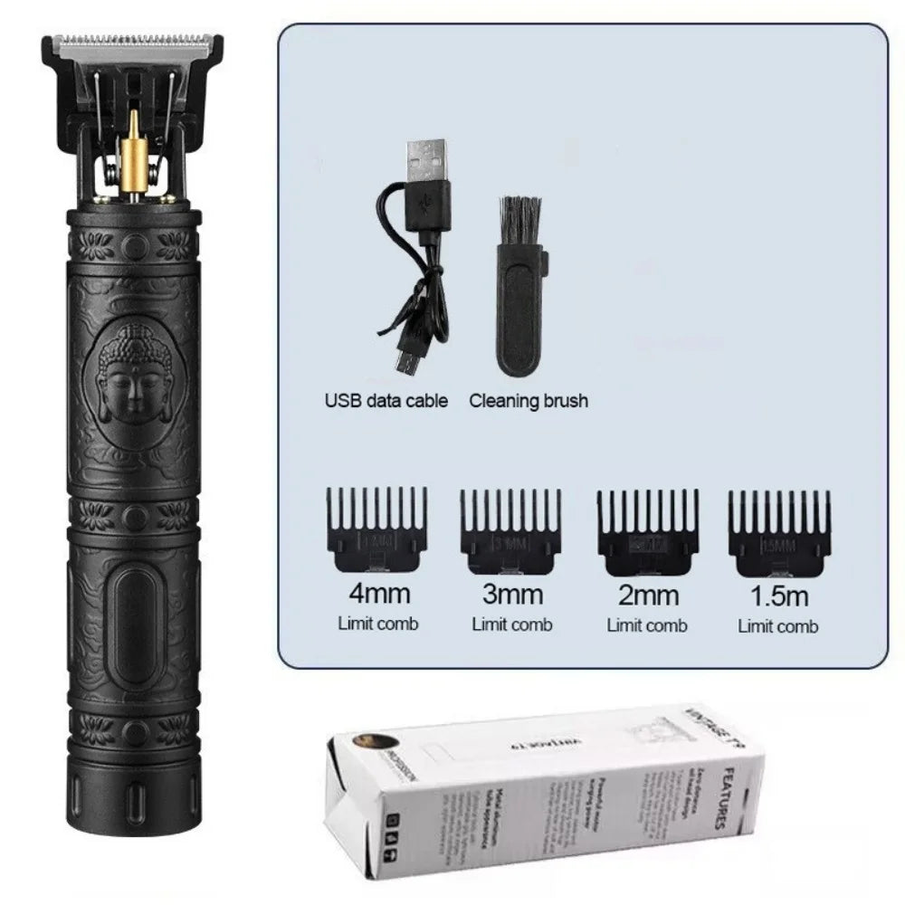 Vintage T9 Electric Hair Cutting Machine Hair Clipper Professional Men Shaver Rechargeable Barber Trimmer for Men Dragon Buddha