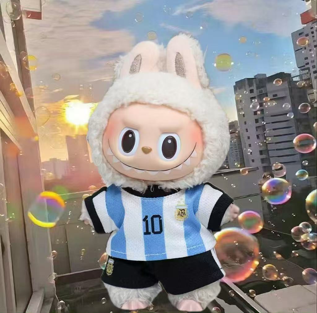 Labubu Doll Clothing Jersey 17cm Pendant First and Second Generation PVC Plush Toy Dress-up Set