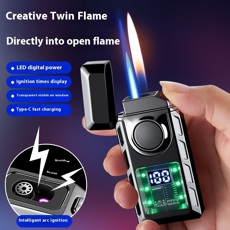 Creative Intelligent Ignition Power Display Double Fire Cigarette Lighter