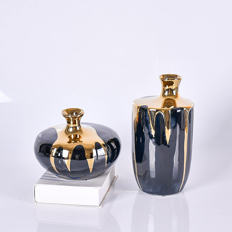 Creative Ceramic Vase for Modern Living Room, Dry Flower Arrangement, Decorative Piece for TV Cabinet, Dining Table, and Entrance Hall