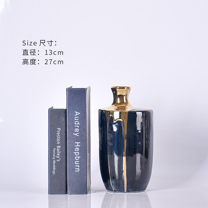 Creative Ceramic Vase for Modern Living Room, Dry Flower Arrangement, Decorative Piece for TV Cabinet, Dining Table, and Entrance Hall