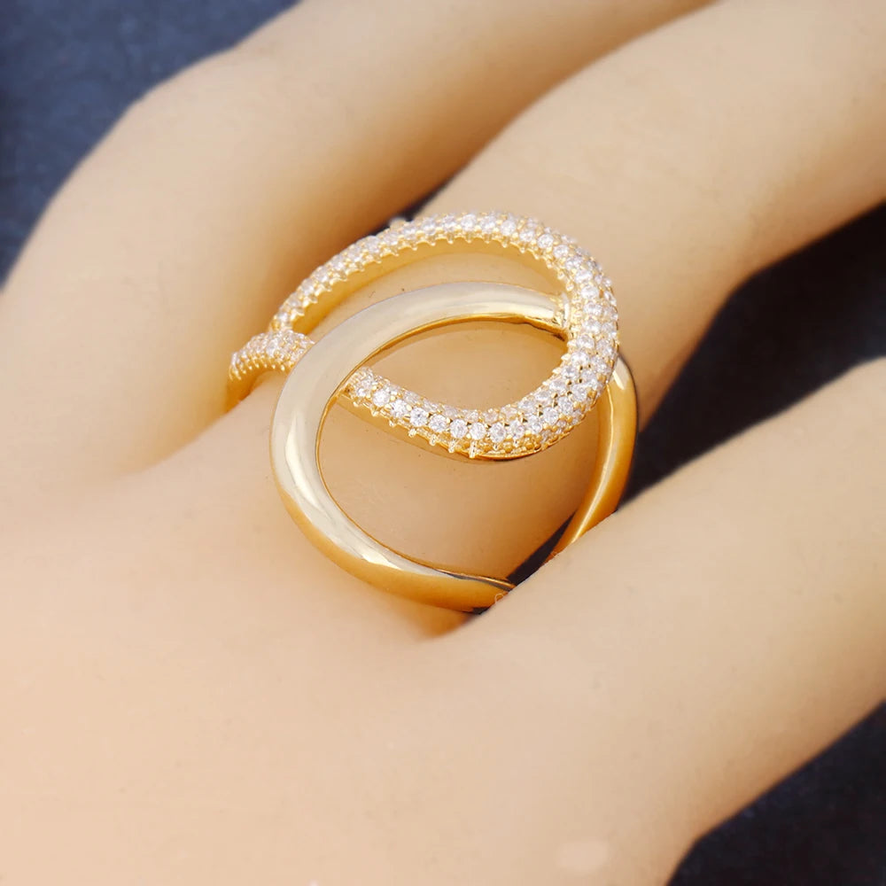 Line Ring for Women Vintage Multi-Layered Crossover Euro-American Style Index Finger Anniversary Party Niche Ins