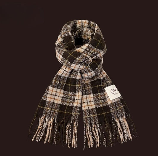 All-match Plaid Imitation Cashmere Women's Warm Scarf