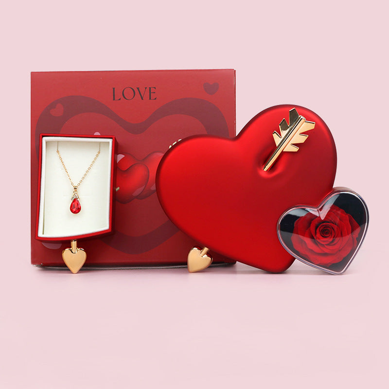 Plastic Double Love Heart-shaped Jewelry Box