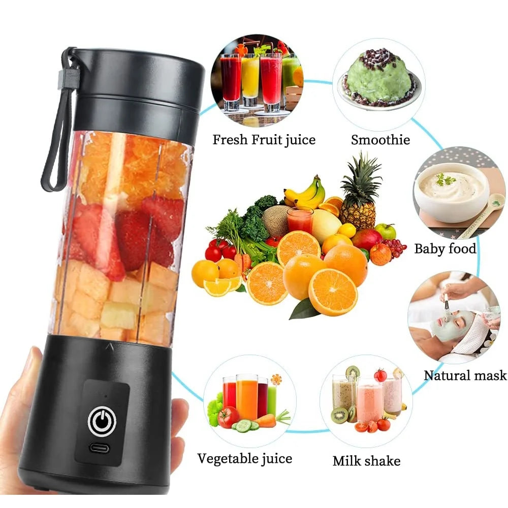 Cordless Black Battery-Operated Blender