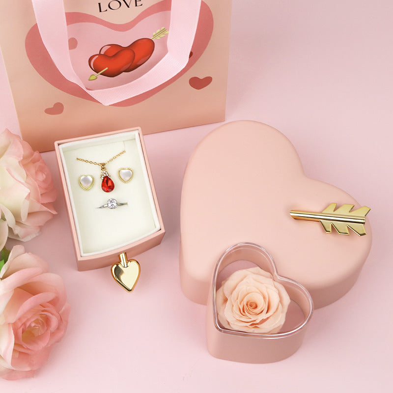 Plastic Double Love Heart-shaped Jewelry Box