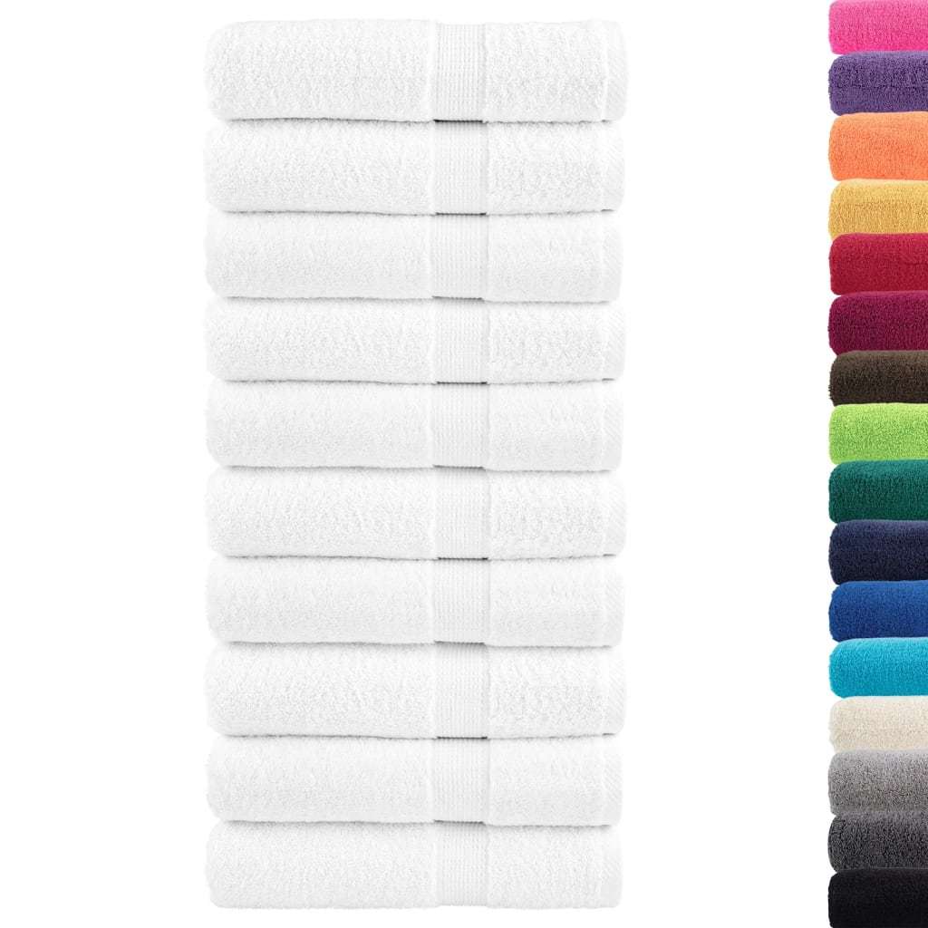 vidaXL Prosoape baie premium SOLUND 10 buc alb 100x150cm 600gsm