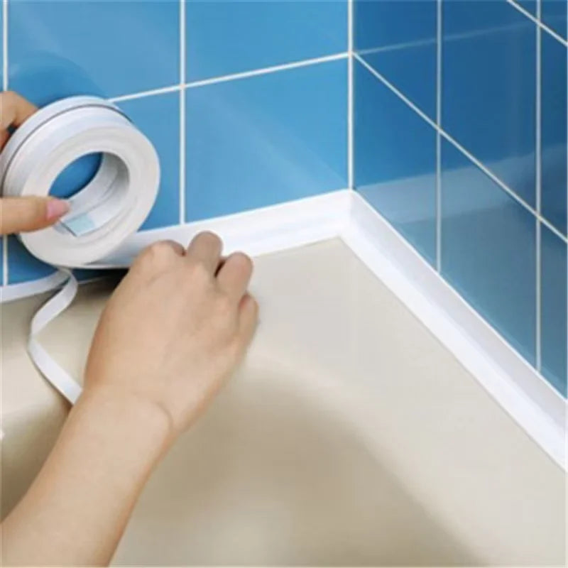 Shower Bath Sealing Tape Strips PVC Self Adhesive Waterproof Wall Sticker for Bathroom Kitchen Seal Caulk Strip Sink Mold Proof
