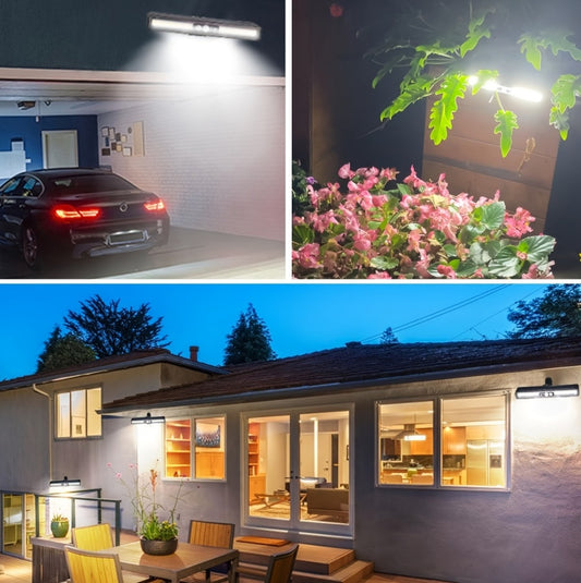 1 Pack Of Solar Outdoor Sensor Lights - IP65 Waterproof, 10,000 Lumens High Brightness, Auto Switching, Can Be Clipped, Wall Mounted, Suitable For Camping, Garage, Garden, Commercial Lighting