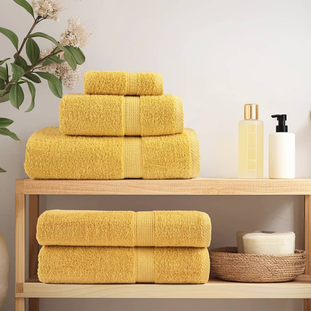 vidaXL Prosoape de saună premium SOLUND 4 buc auriu 80x200cm 600gsm