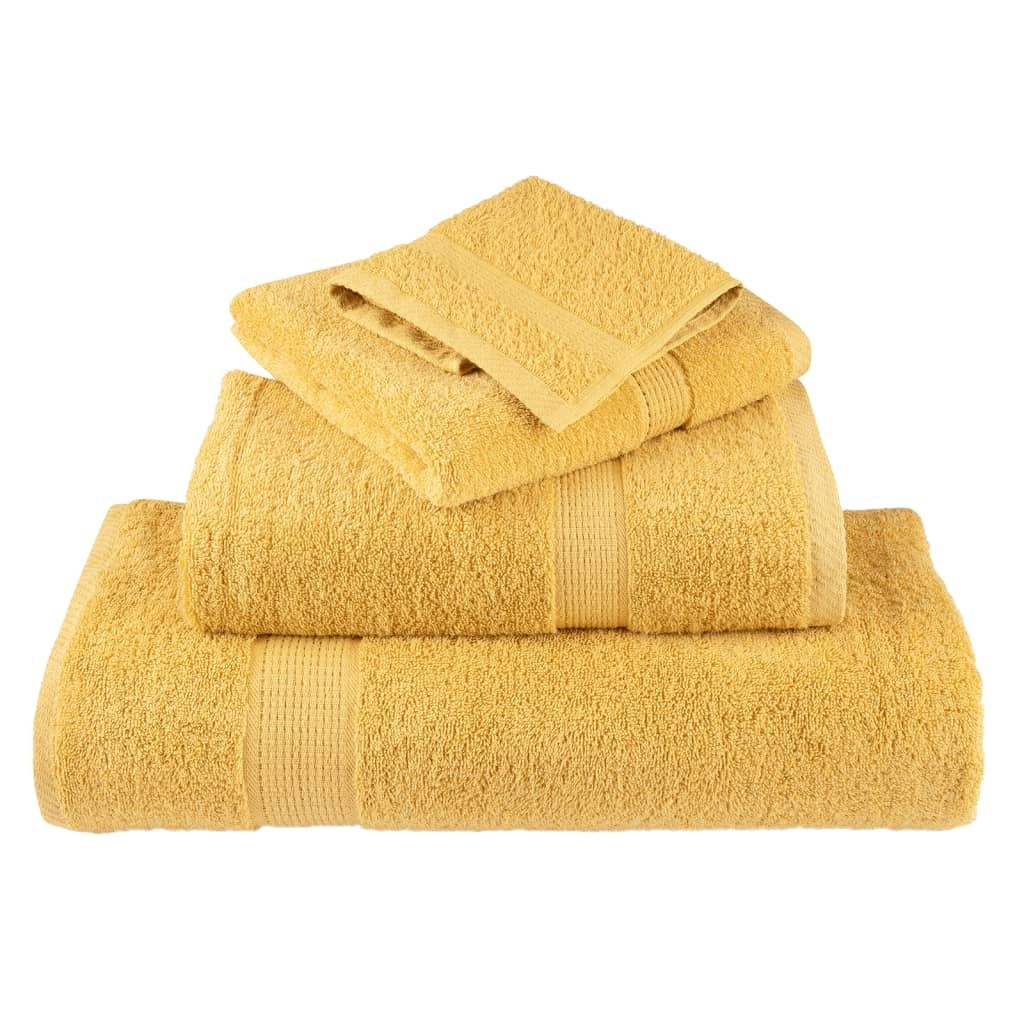 vidaXL Prosoape de saună premium SOLUND 4 buc auriu 80x200cm 600gsm