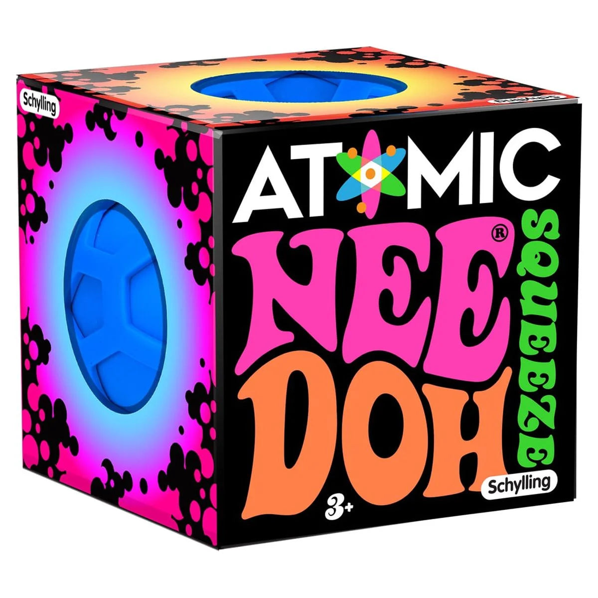Nee Doh Atomic Squeeze Ball - Novelty Fidget Toy for Children Ages 3 and Up, Available in Multiple Colors