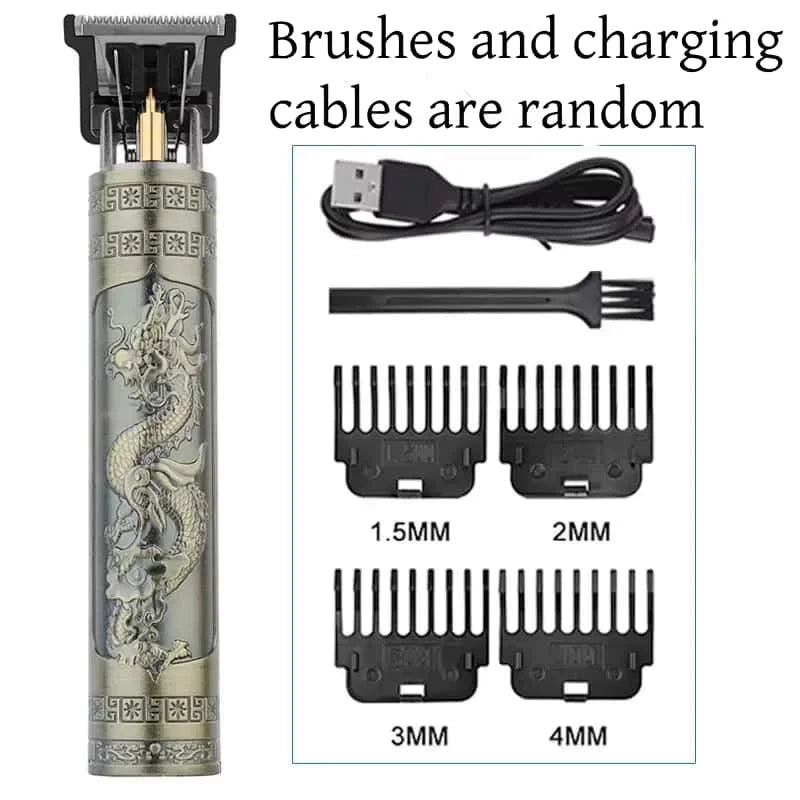 Vintage T9 Electric Hair Cutting Machine Hair Clipper Professional Men Shaver Rechargeable Barber Trimmer for Men Dragon Buddha