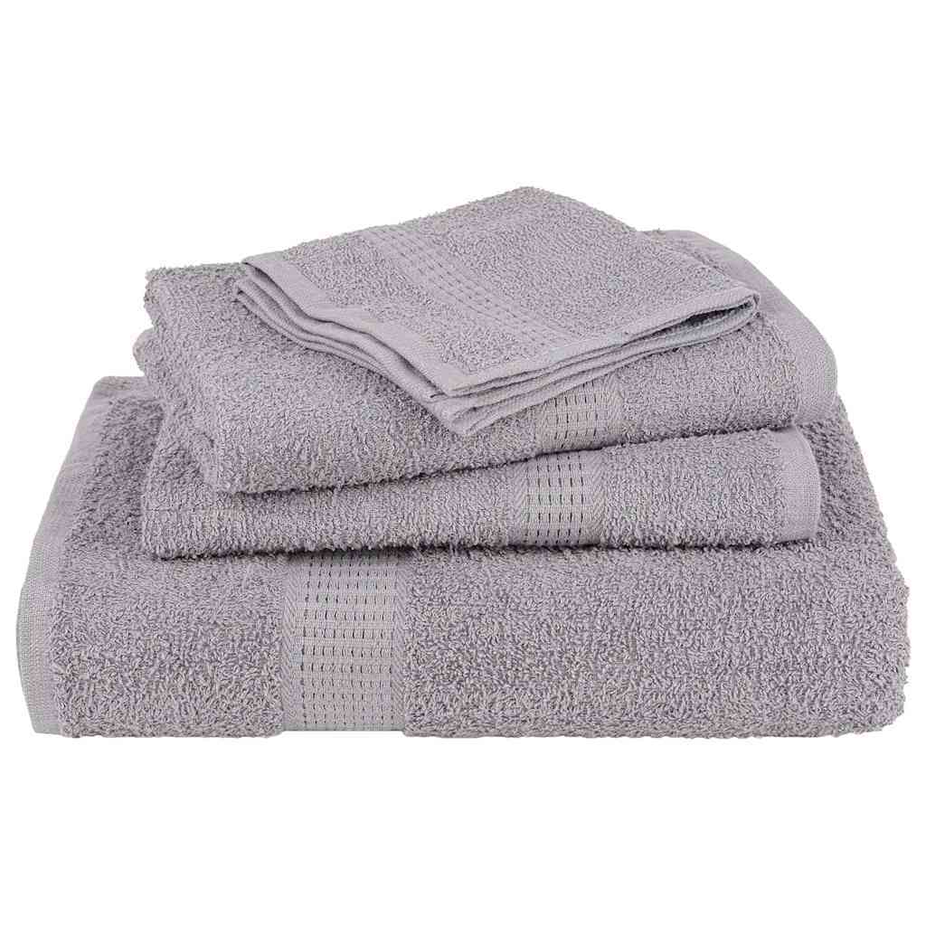 vidaXL Set prosoape 6 piese gri 360 g/m² 100% bumbac