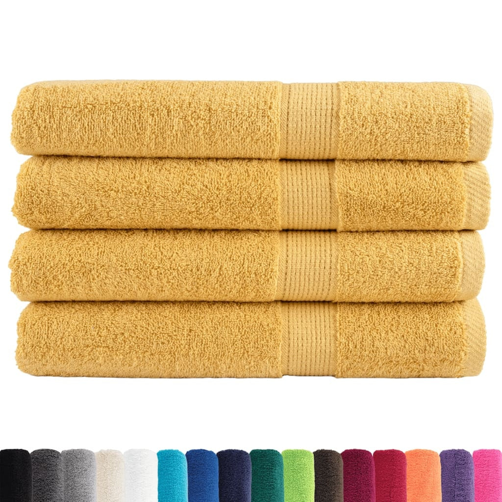vidaXL Prosoape de saună premium SOLUND 4 buc auriu 80x200cm 600gsm
