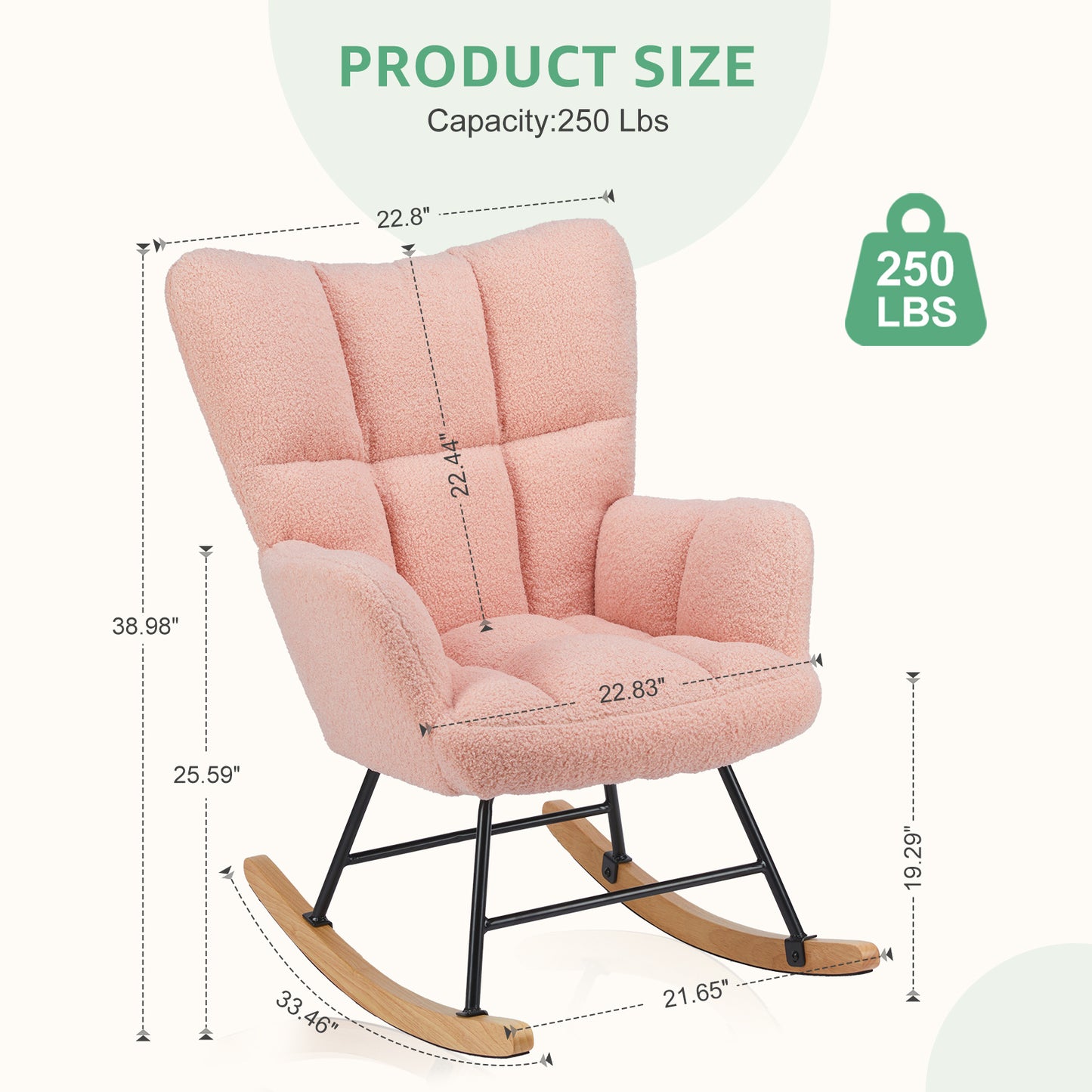 Teddy Fabric Gliding Rocking Chair