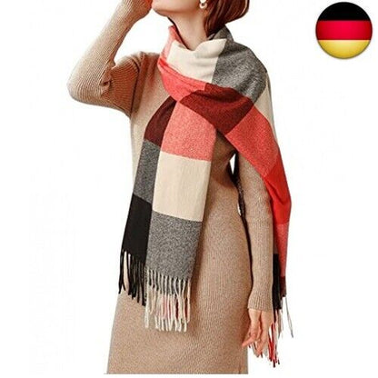 HYUET Winter Pashmina Schal Schal Damen Plaid Elegant Lange Weiche Warme