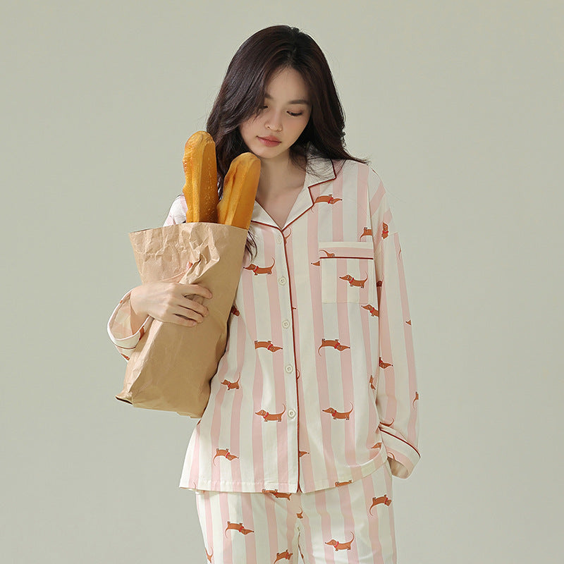 Fashionable Pure Cotton Couple Pajamas