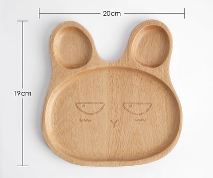 Wooden Plate Creative Tableware Beech Cartoon Rabbit Wooden Meal Plate