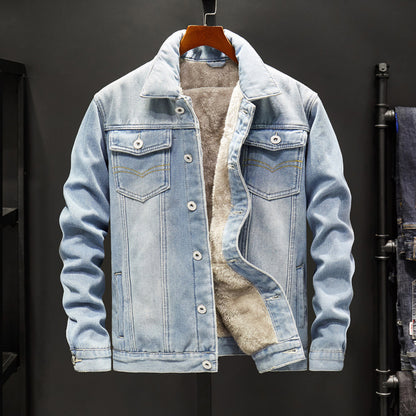 Denim Jacket Men Korean Gown Trend Denim Jacket Men's Top Clothes Casual Jacket