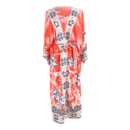 Cotton Beach Cover up Print Bathing suit cover up Swimwear Women Summer Dress Kaftan Robe de Plage Saida de Praia Tunics Pareo