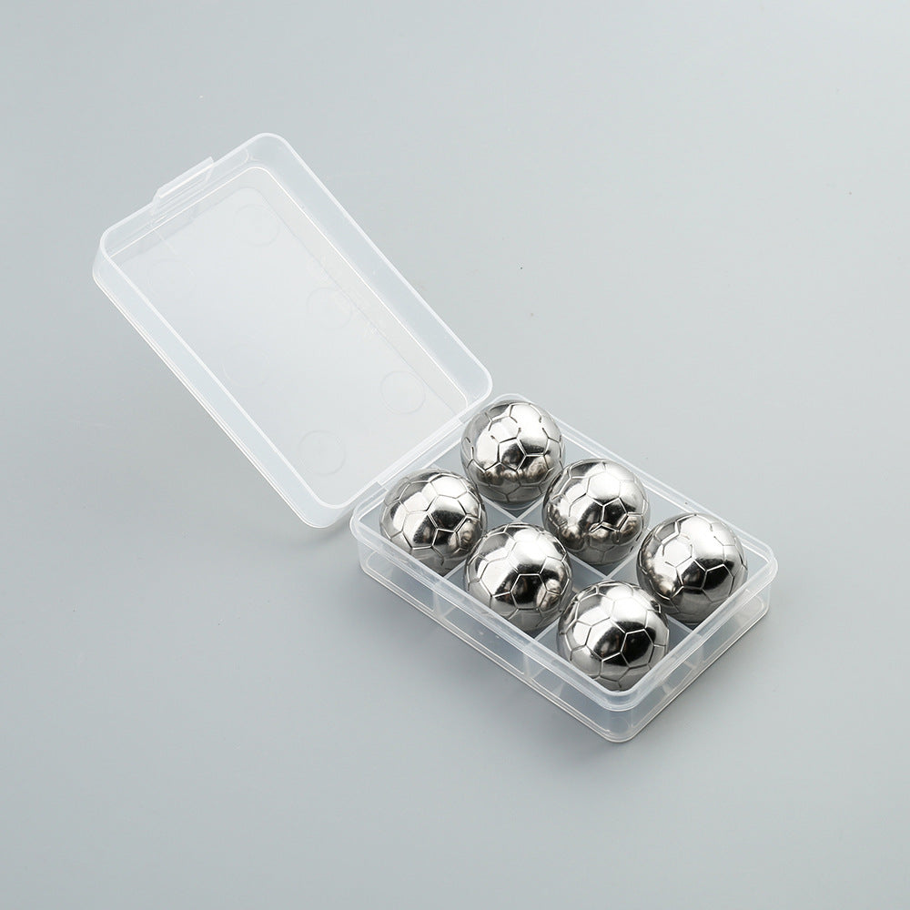 Food Contact Stainless Steel Ice Hockey Football Round Ice Grains Whiskey Ice Tart Metal Quick-Freezing Ball Beer Ice Cubes
