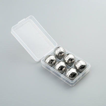 Food Contact Stainless Steel Ice Hockey Football Round Ice Grains Whiskey Ice Tart Metal Quick-Freezing Ball Beer Ice Cubes