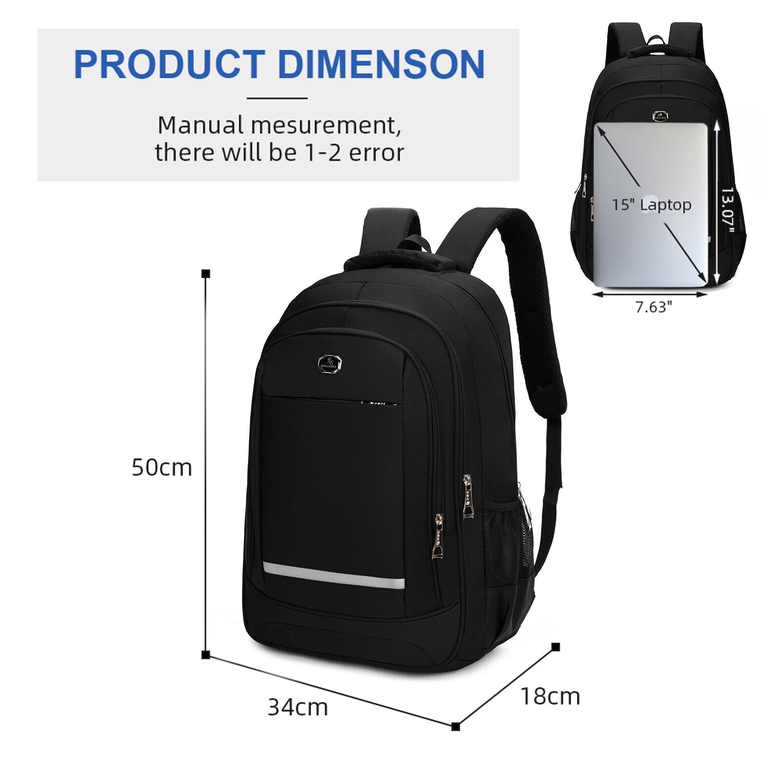 BAIGIO Men Women Laptop Backpack Waterproof 40L Large Rucksack Travel School Bag