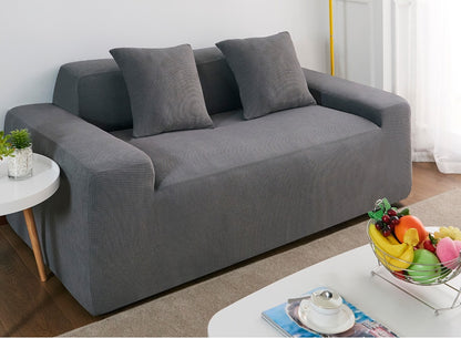 Waterproof Polar Fleece Solid Color Bomb Cover Sofa Slipcover Corner Case For Living Room 1 2 3 4 Seat