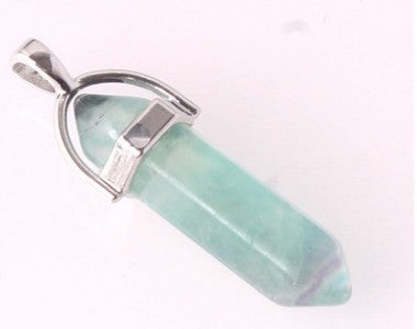 Natural Stone Hexagonal Prism Pendant