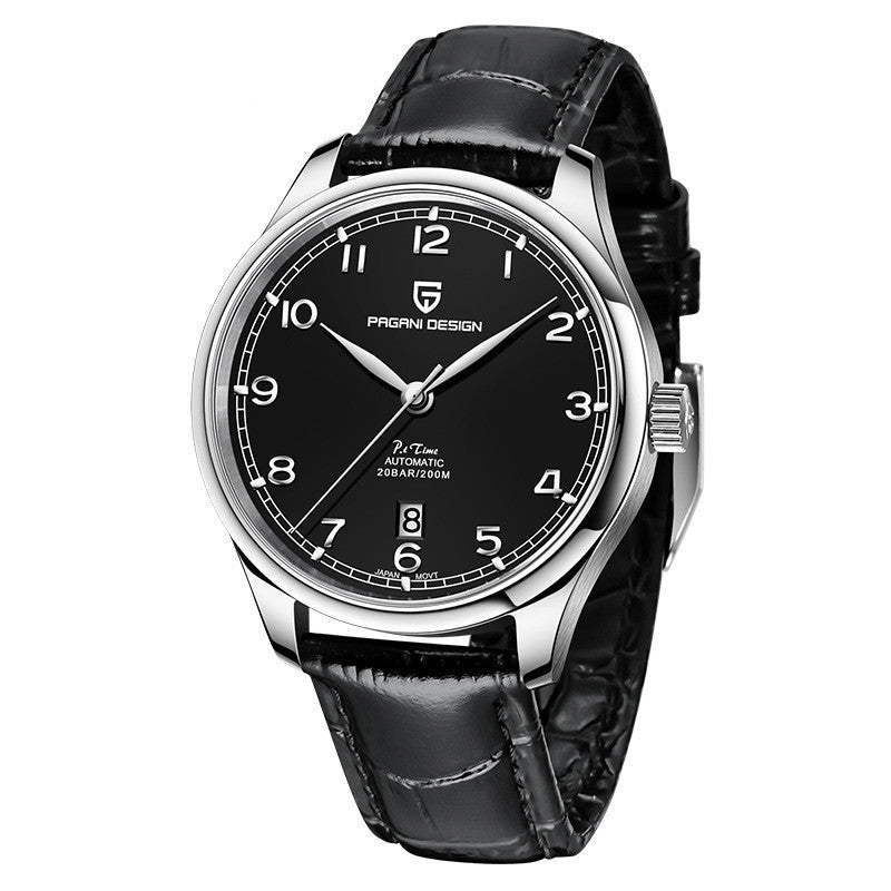 Men's Simple Pin Buckle Calendar Mechanical Watch